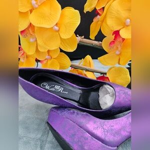 Purple high heels